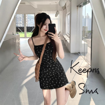 Spandex Slimming Floral Long Dress