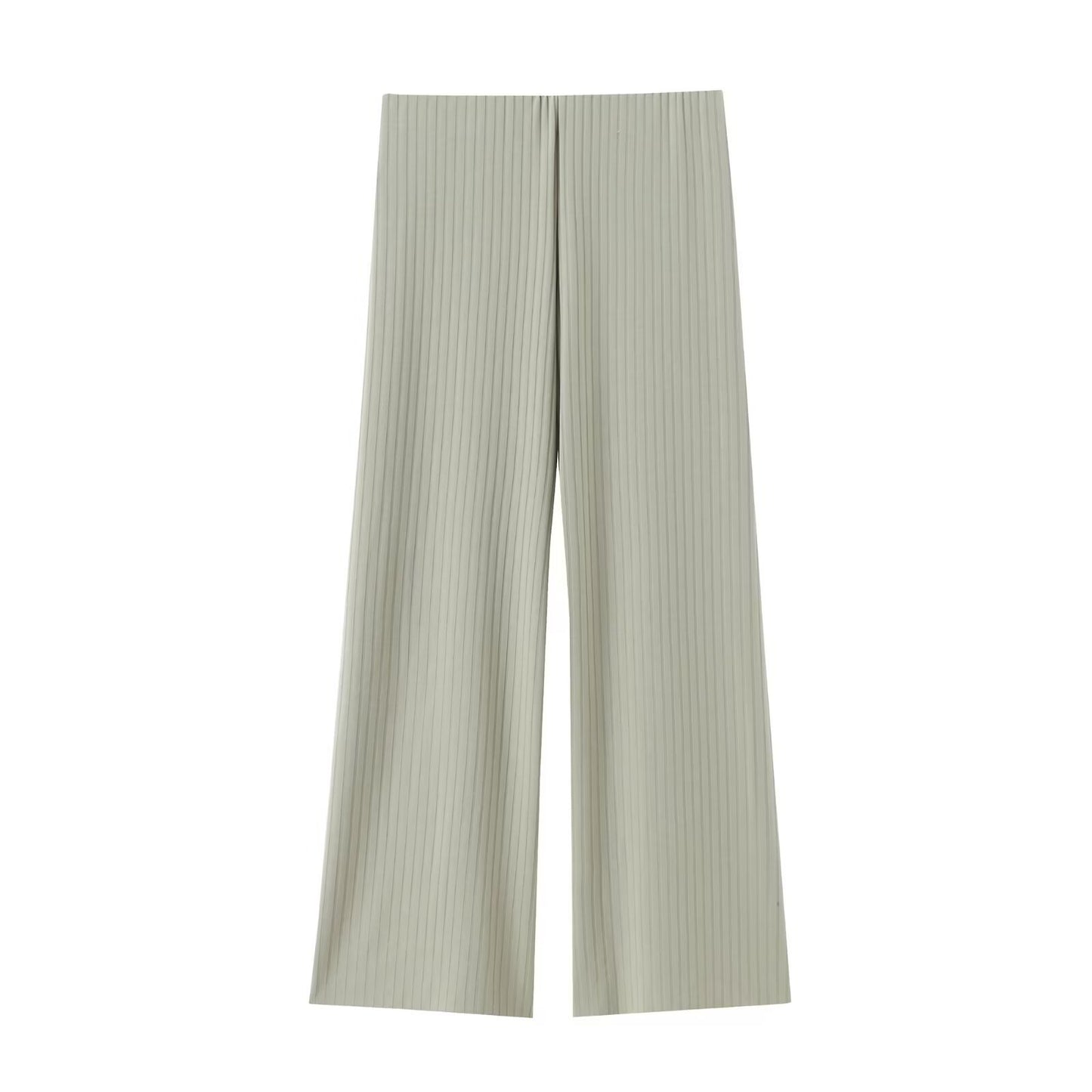 Women's High-Waist Wide-Leg Pants + Asymmetric Collar Sleeveless Top Set