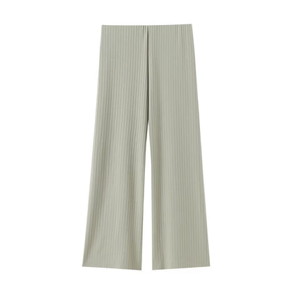 Women's High-Waist Wide-Leg Pants + Asymmetric Collar Sleeveless Top Set