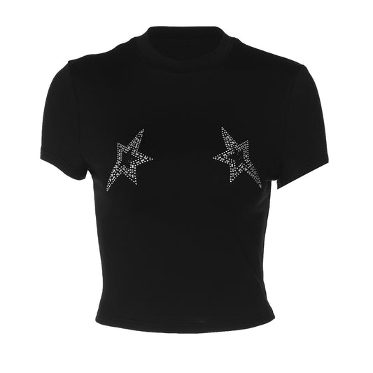 Women's  Slim Round Neck Short Sleeve T-Shirt Top