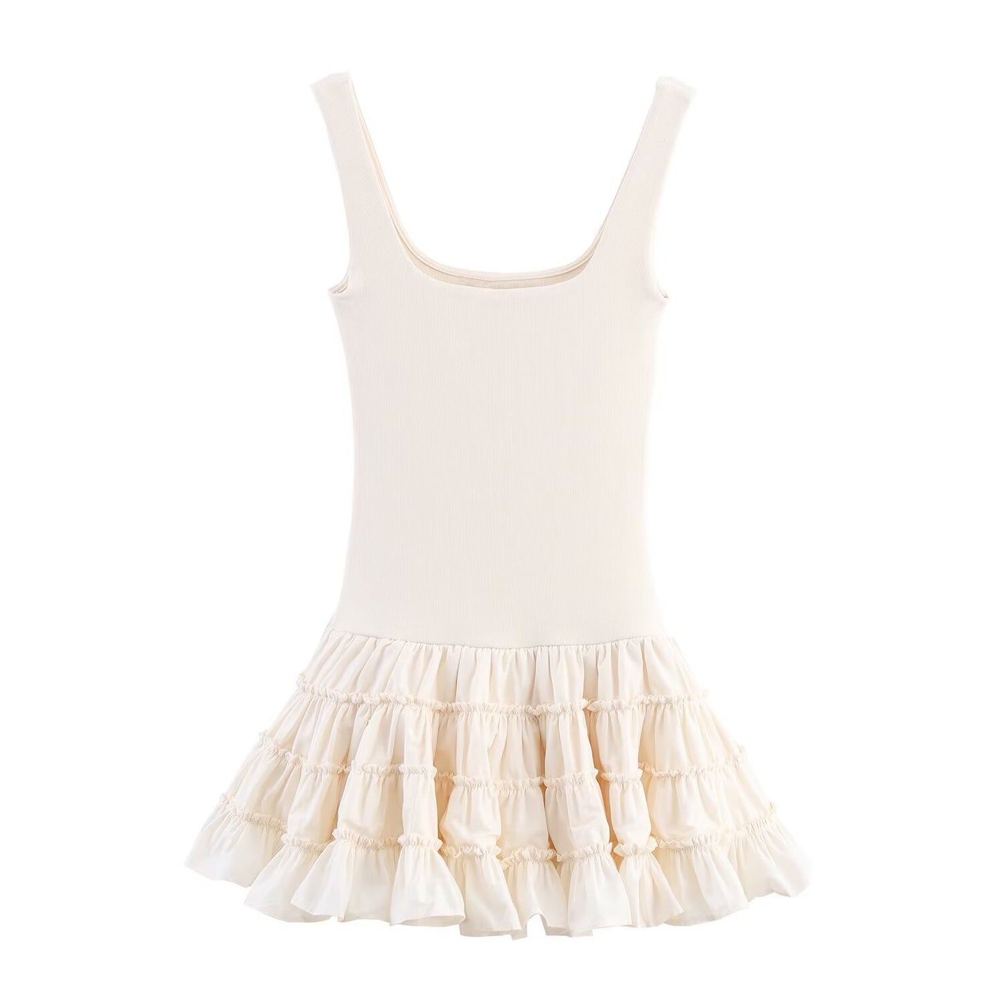 Puffy Patchwork Dress for Women