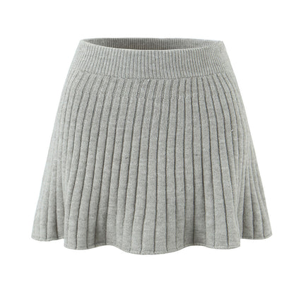 Elastic Waist A-Line Skirt Short Skirt