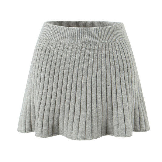 Elastic Waist A-Line Skirt Short Skirt