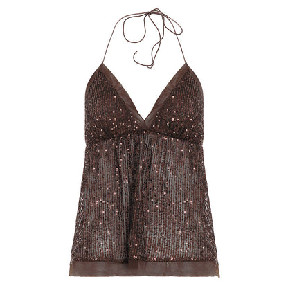 V-neck Sexy Backless Crop Top