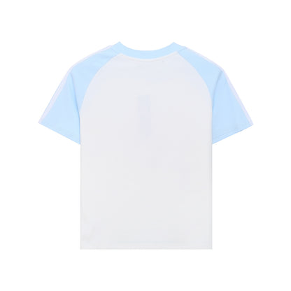 Retro Colorblock Cat Print Short Sleeve T-Shirt Women's Summer Raglan Slim Fit Cropped Spicy Top