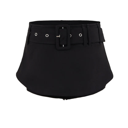 Low waisted waist belt skirt pants half skirt