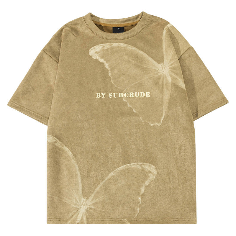 Men's Letter Print Oversize  Unique Couple Short Sleeve T-Shirt
