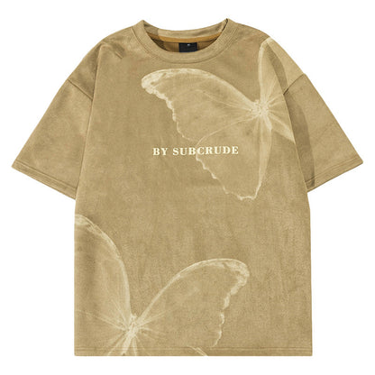 Men's Letter Print Oversize  Unique Couple Short Sleeve T-Shirt