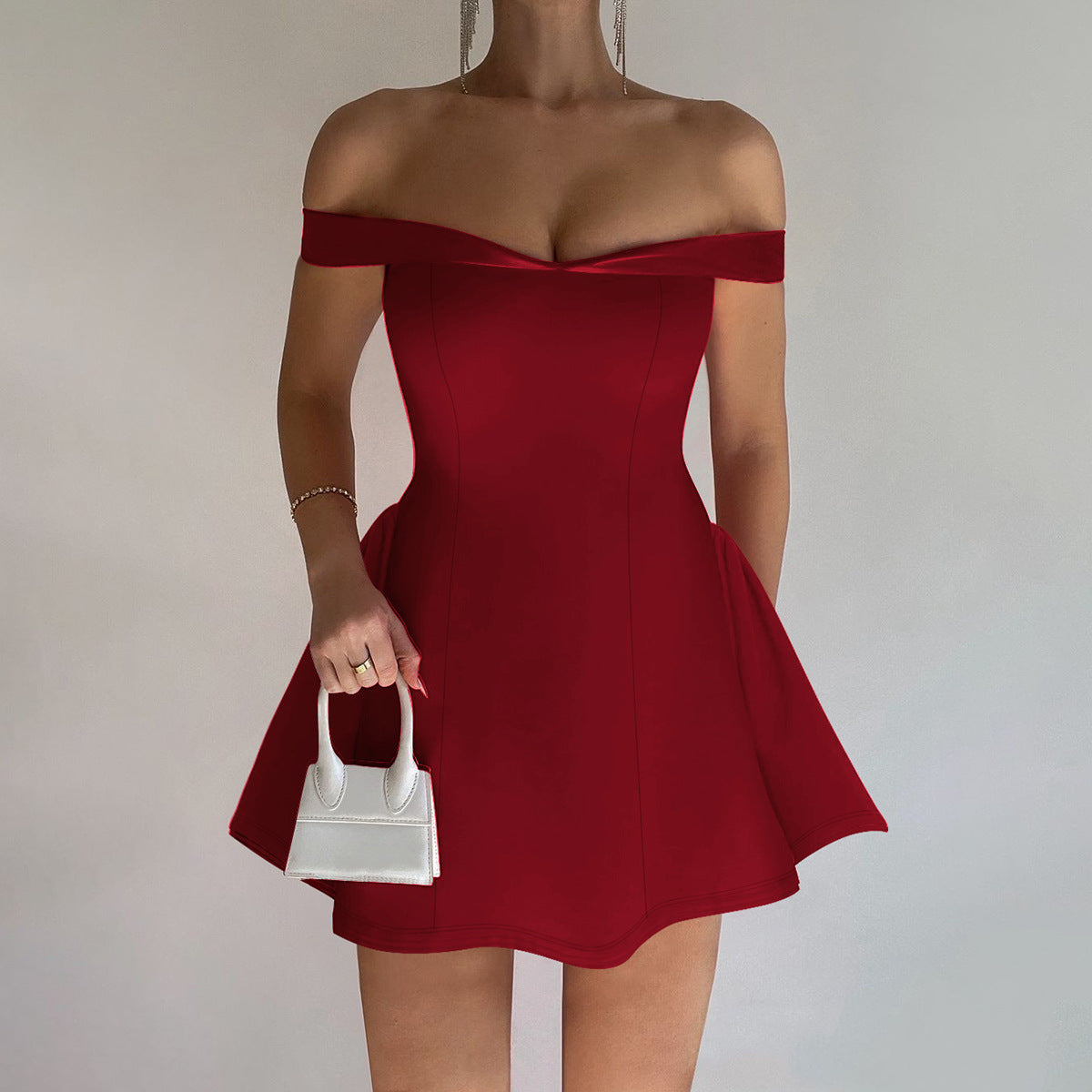 Women's Strapless Unique Evening Dress Slim Fitted Pencil Dress