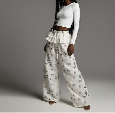 Wide Leg Pants with Flap Design for Women Summer Loose Cargo Trousers