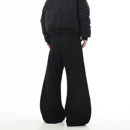 Bent knife denim straight tube slightly flared Vibe pants