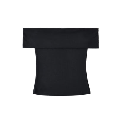 Slim One-Shoulder Plain Crop Top T-Shirt