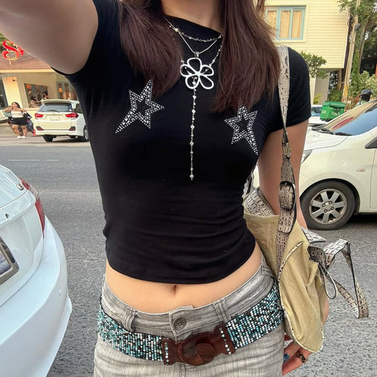 Women's  Slim Round Neck Short Sleeve T-Shirt Top