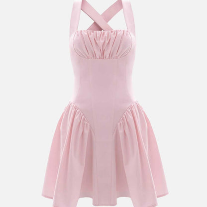 Women's Backless Pure Desire Wind Solid Color Princess Dress