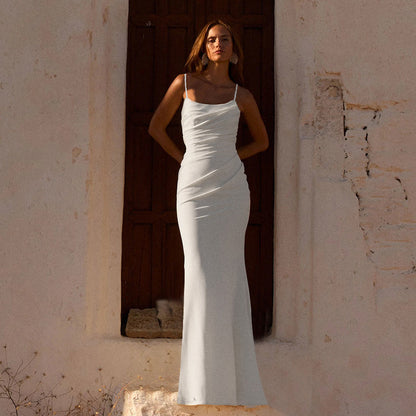 Long Evening Dress Elegant Sexy Backless Fitted Long Dress for Women