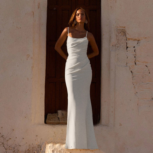 Long Evening Dress Elegant Sexy Backless Fitted Long Dress for Women