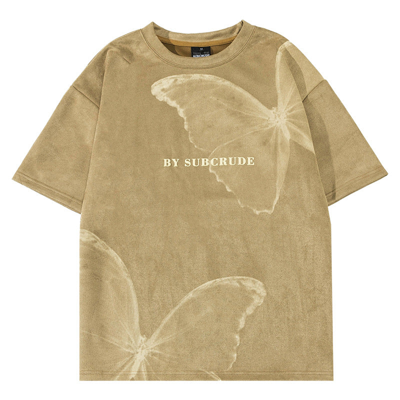 Men's Letter Print Oversize  Unique Couple Short Sleeve T-Shirt