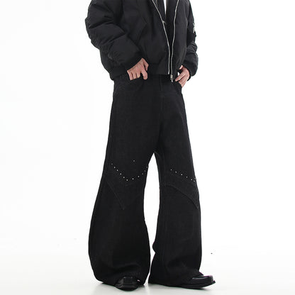 Bent knife denim straight tube slightly flared Vibe pants