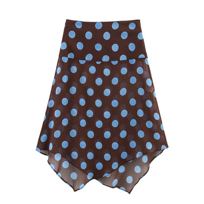 Sexy Polka Dot Halter Top and Skirt Set for Women Style Fashion