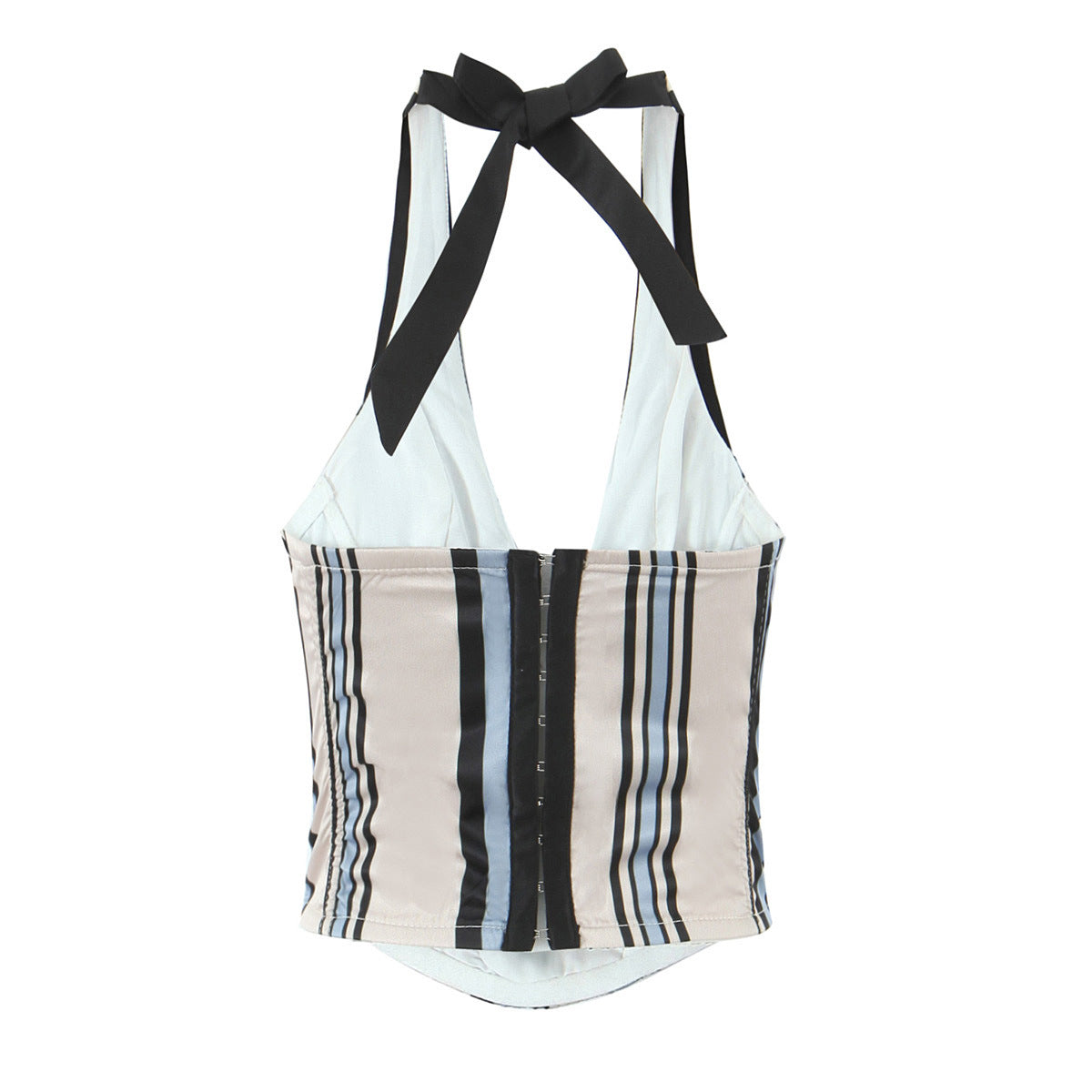 Bare back hanging neck small suspender+hip hugging short skirt