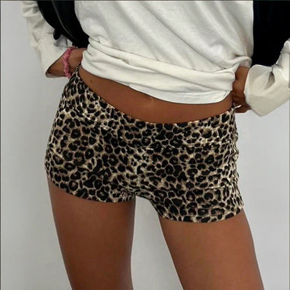 Spicy Girl Style Leopard Print Shorts for Women
