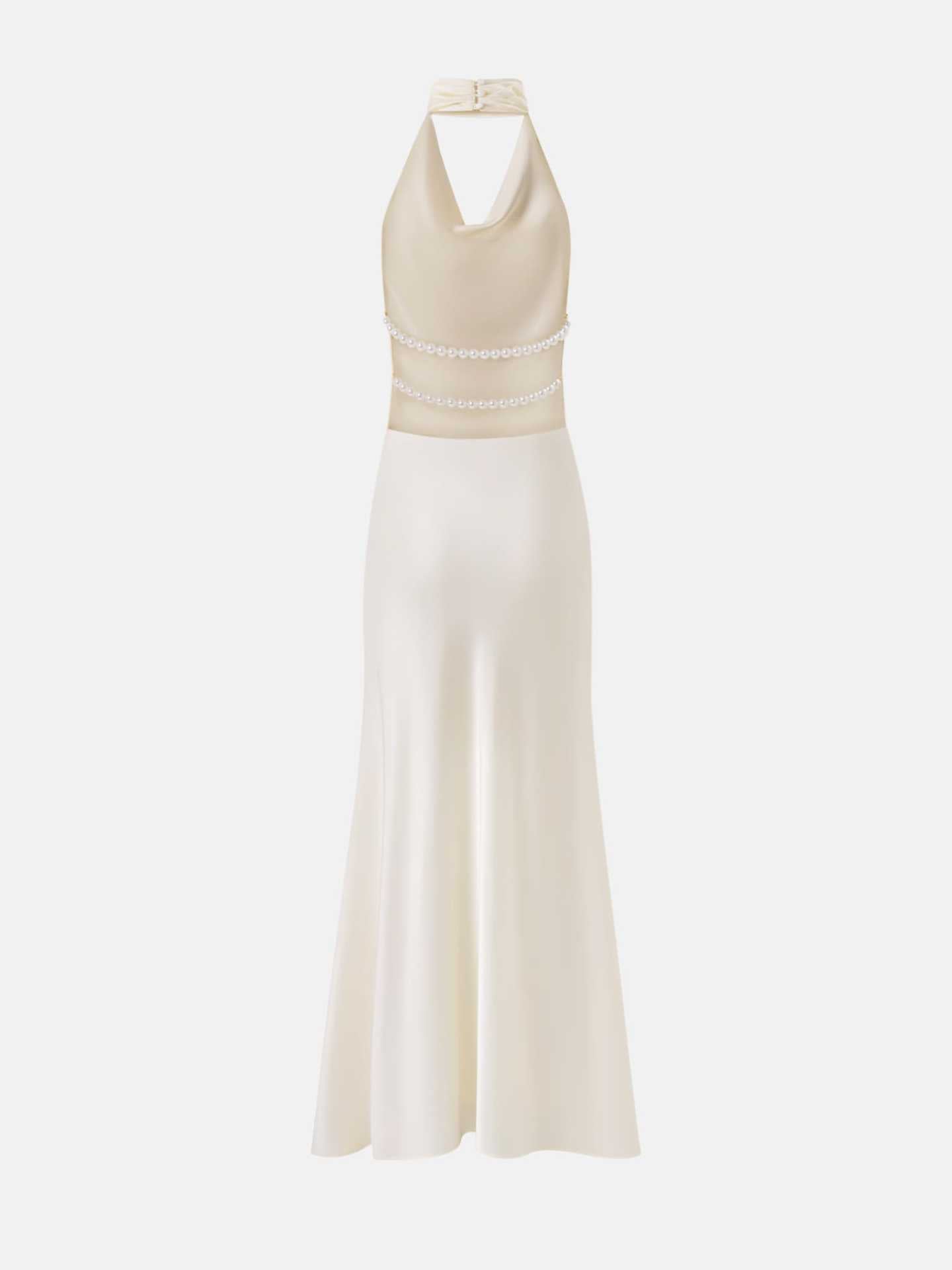 V-neck Charm Halter Dress Summer New Slim Long Dress Backless