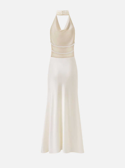V-neck Charm Halter Dress Summer New Slim Long Dress Backless