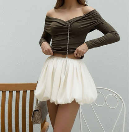 Sweetheart Ruffle Bubble Skirt with Lining