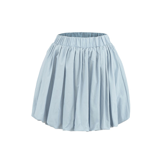 Folded midi skirt lantern skirt