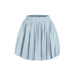 Folded midi skirt lantern skirt