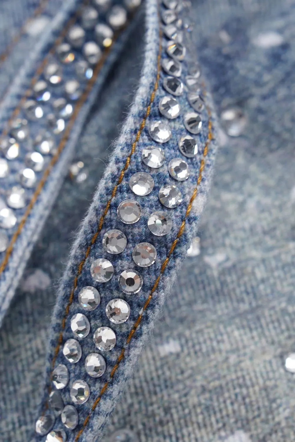 Washed loose wide leg printed jeans with a full diamond drop design straight leg pants