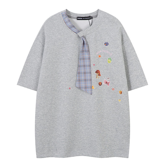 Short Sleeve T-Shirt Unisex Summer Loose Casual Couple Retro
