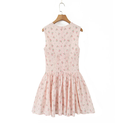 Floral Print V-Neck Mini Dress