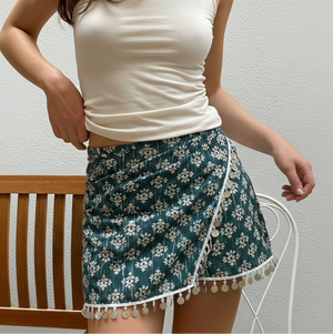 Women's Clothing Beaded Decorative Printed Skirt Pants