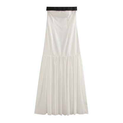 Strapless sleeveless patchwork dress