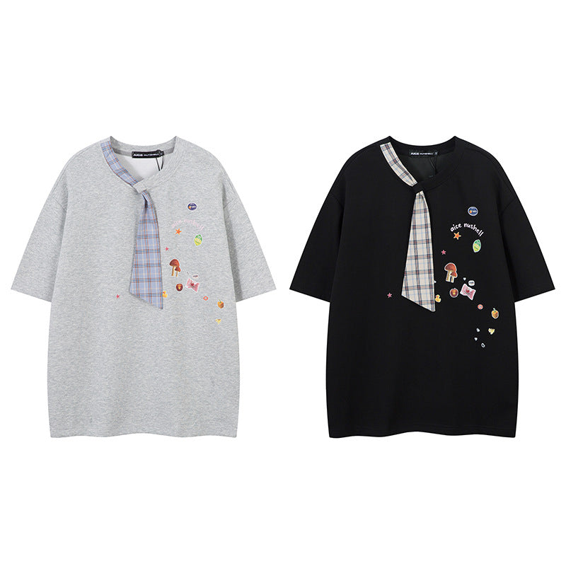 Short Sleeve T-Shirt Unisex Summer Loose Casual Couple Retro