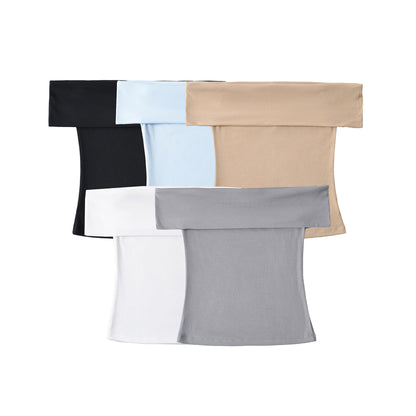 Slim One-Shoulder Plain Crop Top T-Shirt