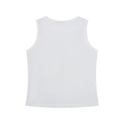 Spicy Girl Fuzzy Puppy Print Sleeveless Top Women Summer Slim Fit Short Elastic Camisole