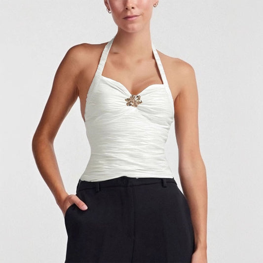 Women's Halter Neck Strapless Crop Top
