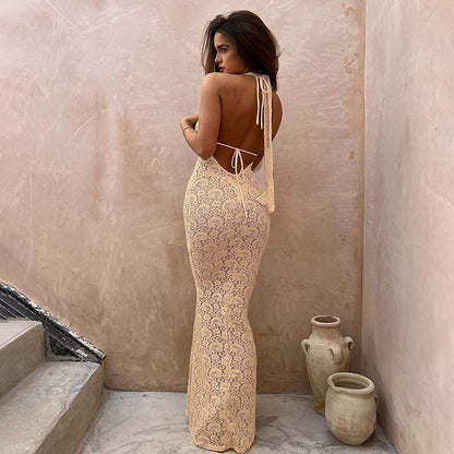 Women's  Lace Hollow-out Sexy Figure-hugging Dress