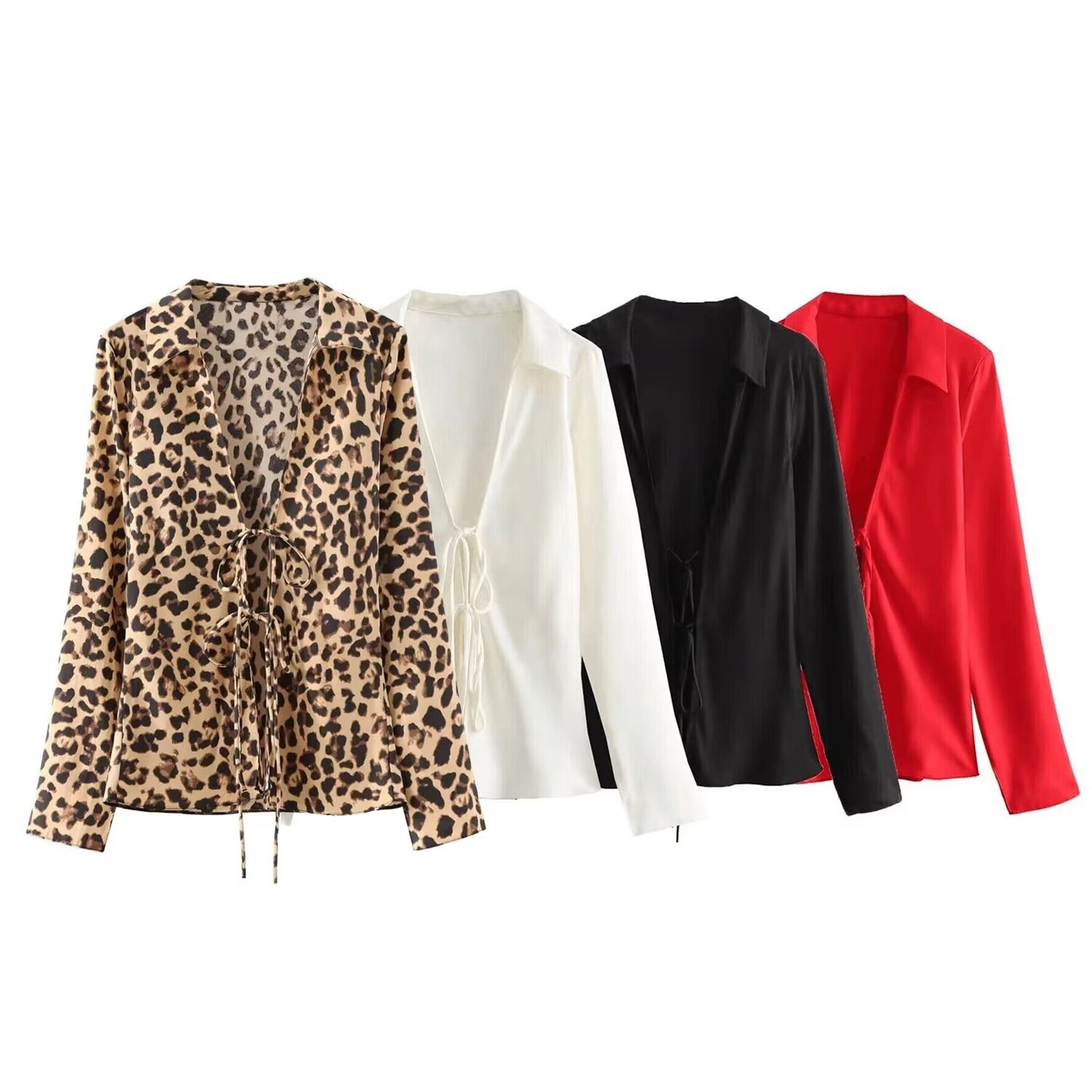 Women's Fashion Casual Bow Decorated Shirt