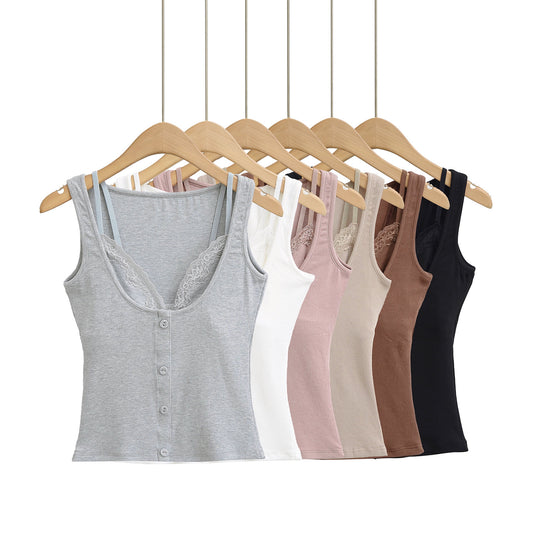 Sexy and Slim Lace Splicing Top