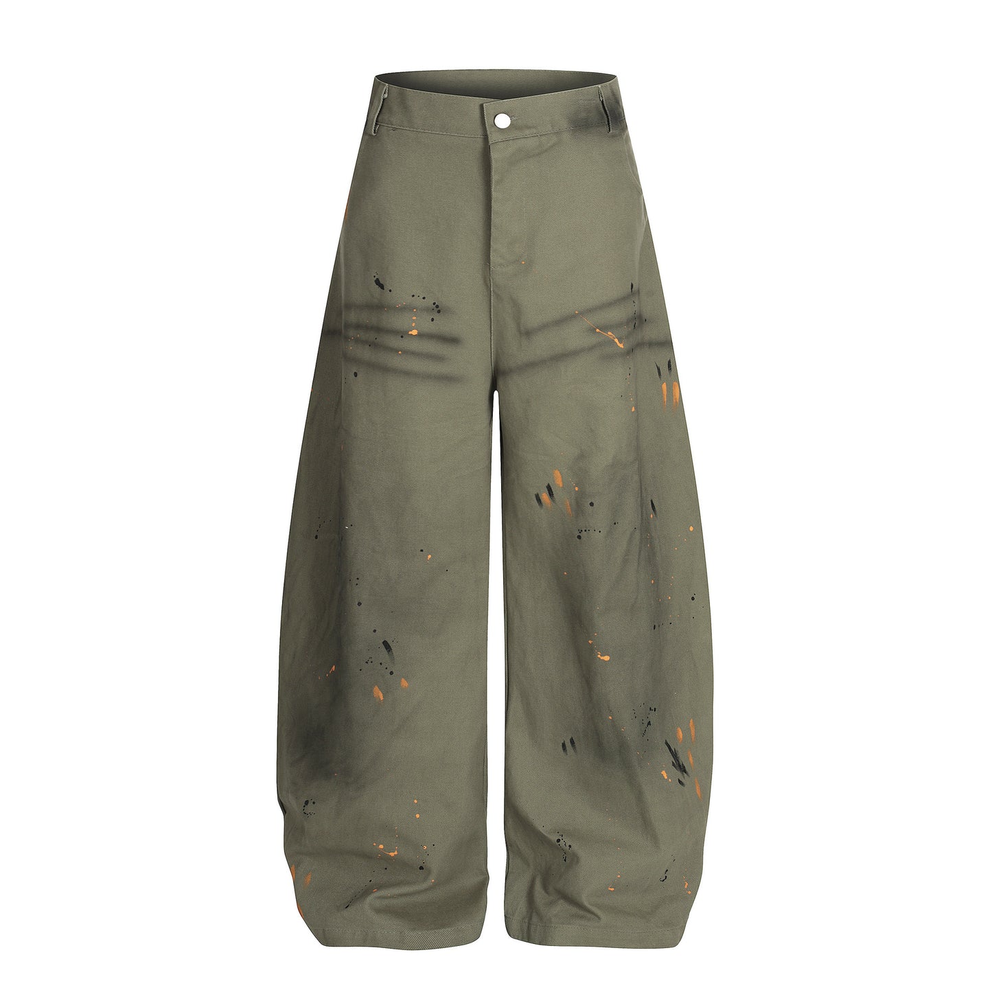 Street Style Washed Print Tapered Denim Long Pants