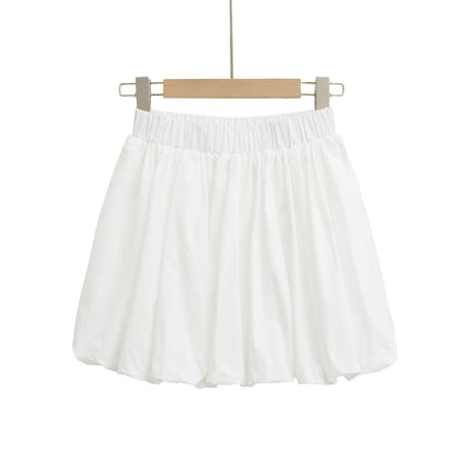 Folded midi skirt lantern skirt