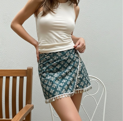 Women's Clothing Beaded Decorative Printed Skirt Pants