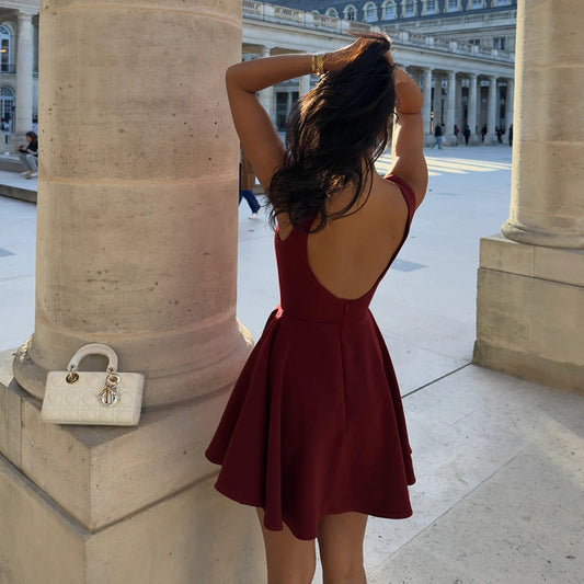 A-Line Dress with Waist-Cinching Design for Women