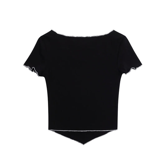 Short Sleeve T-Shirt Women Short Slim Fit Versatile Sweet and Spicy Top