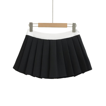 High waisted A-line short skirt pleated skirt tennis skirt