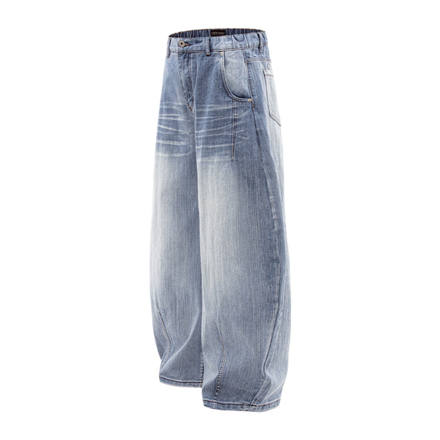 Washed Wide Leg Tapered Jeans Unisex Loose Slimming Long Pants
