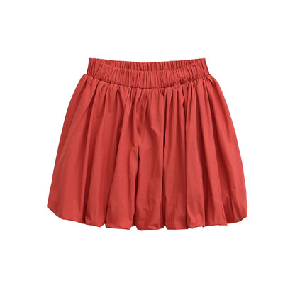 Folded midi skirt lantern skirt